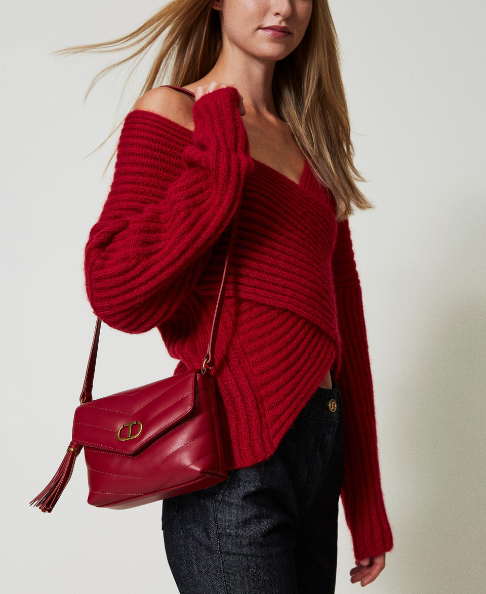 'Dreamy' small leather shoulder bag Bordeaux Woman 242TB7191_00020_S0