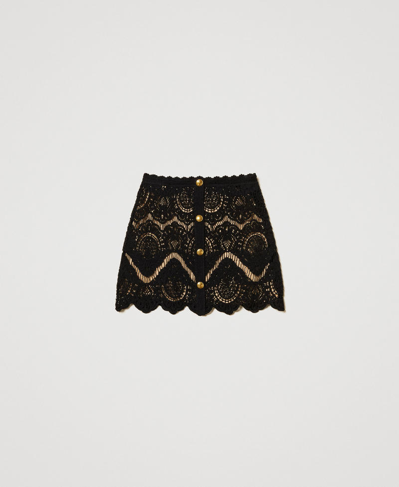 Crochet miniskirt Black Woman 251TS3095_00006_0S