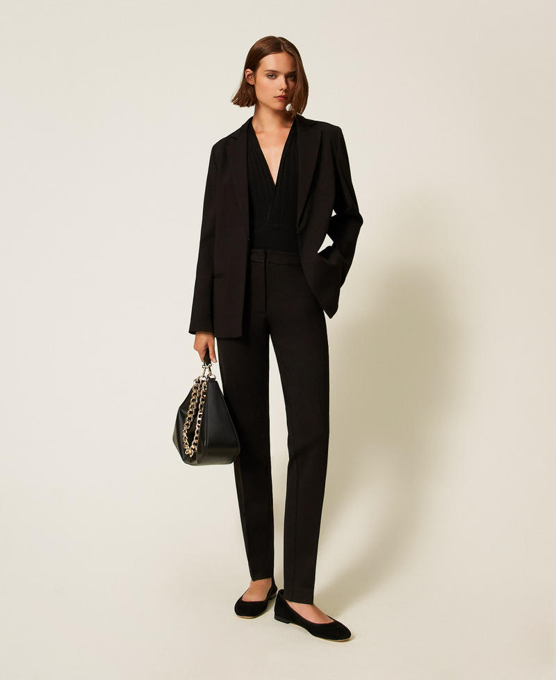 Cigarette trousers with ironed crease Black Woman 252TP2605_00006_01