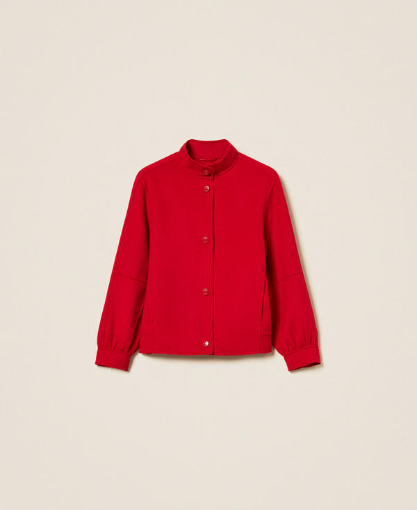 Doubled wool bomber jacket