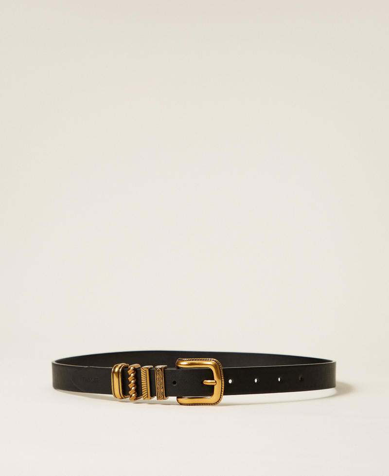 Cinturón con presillas decoradas Negro Mujer 252TA4510_00006_01