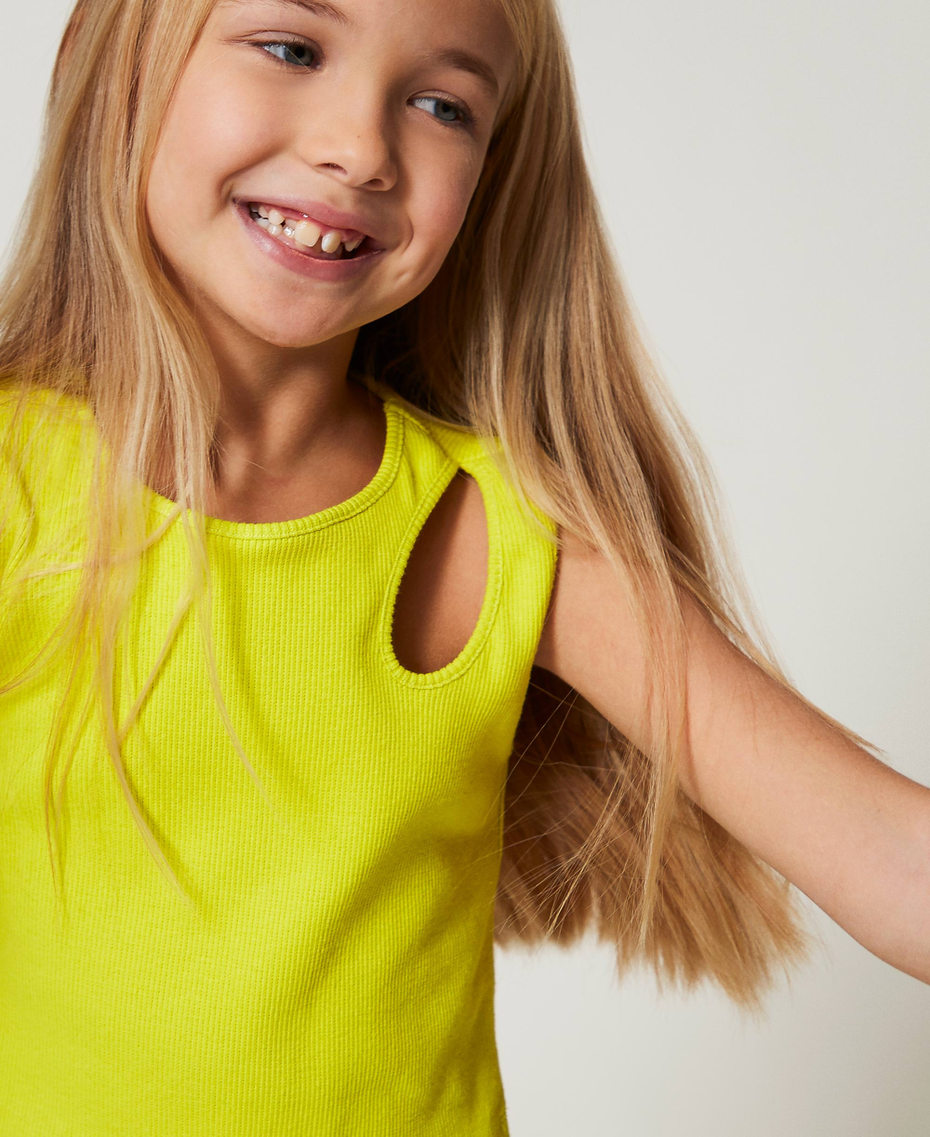 Geripptes Top mit Cut-out Yellow Plum Mädchen 251GJ2572_12124_04