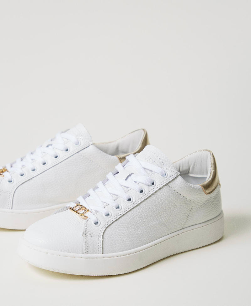 Sneakers in pelle con dettaglio laminati