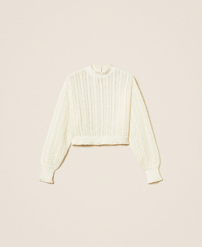 Wool and mohair blend jumper White Snow Woman 252TS3051_00282_S0