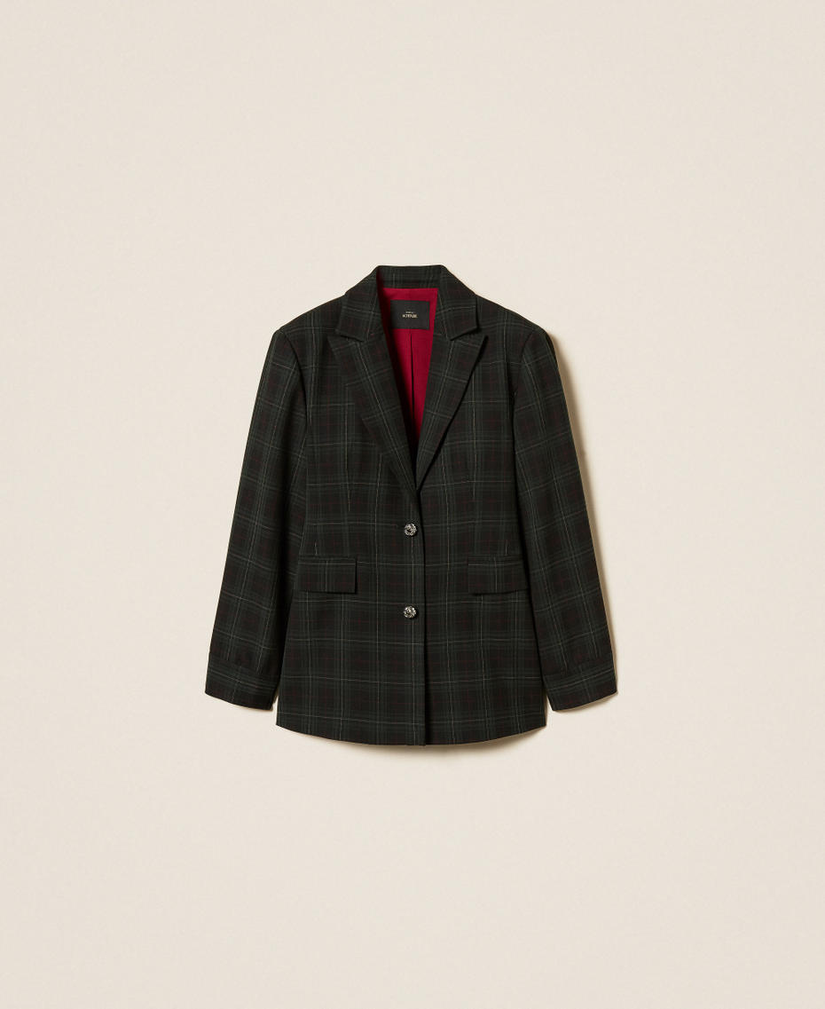 Tartan blazer Daily Tartan Green Woman 252AT2130_12451_S0