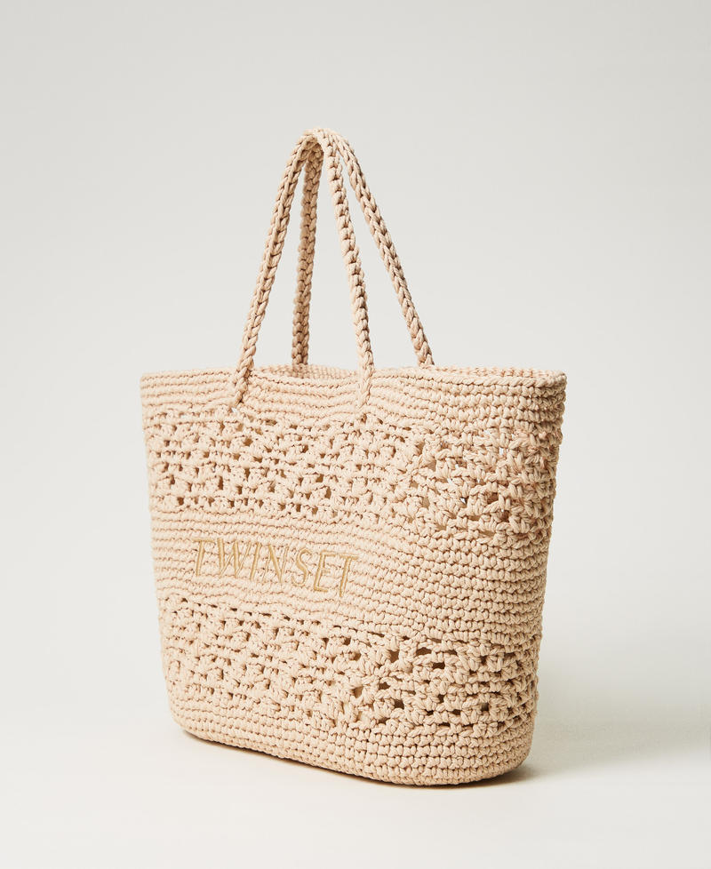 Gehäkelter Shopper „Bohemienne“ Natur Weiß Frau 251TD8110_00497_02