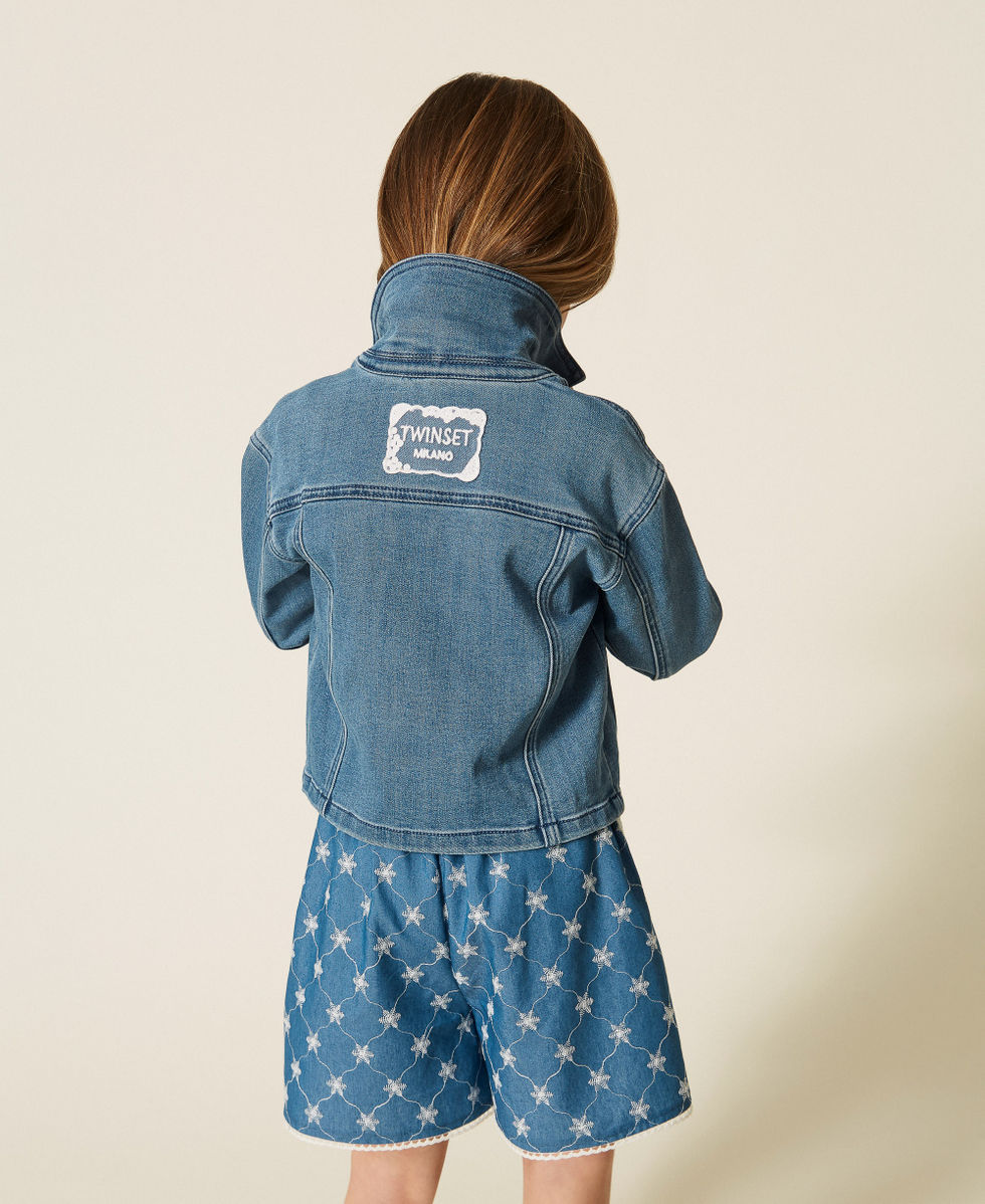 Blouson pour fille en jean Bleu Jean Moyen Fille 261GB2030_03451_03