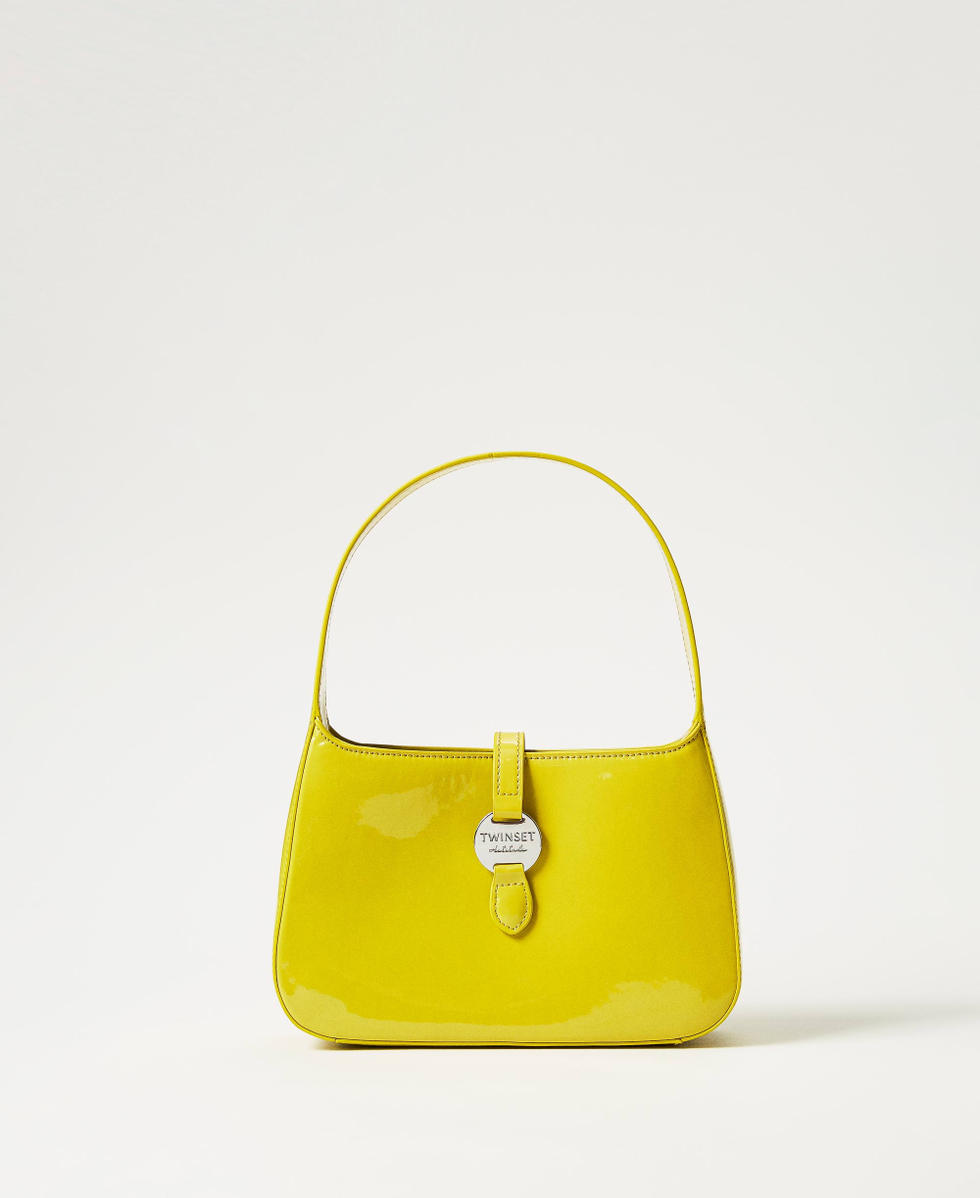 Faux patent leather hobo bag Citronelle Woman 251AA7010_00910_01
