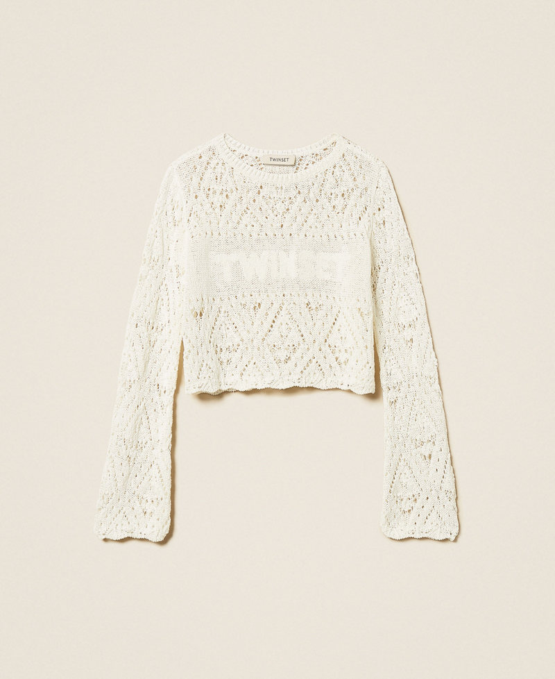 Pull avec motif en losanges Blanc &laquo;&nbsp;Milk&nbsp;&raquo; Fille 261GJ3030_12577_S0