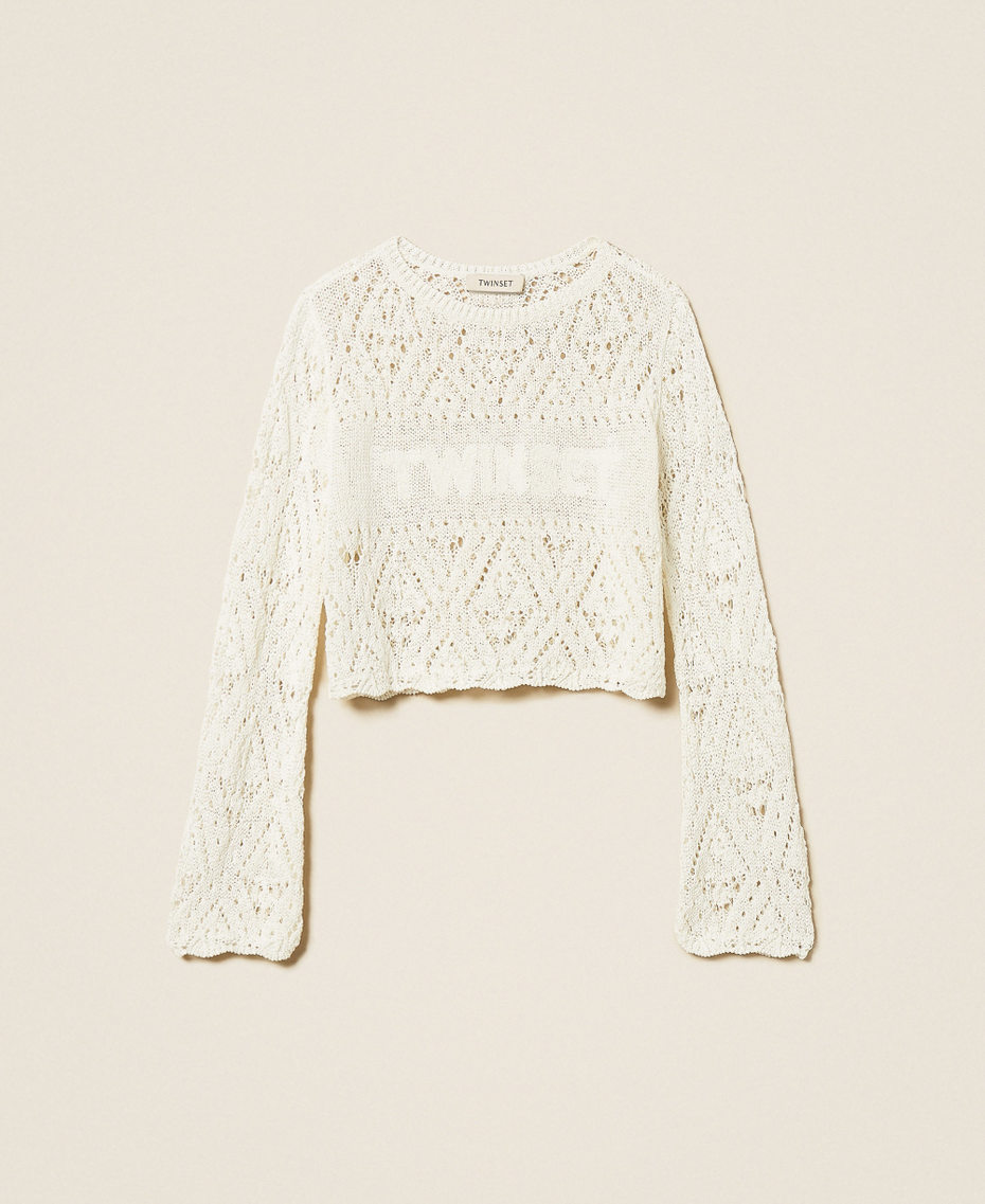 Pull avec motif en losanges Blanc &laquo;&nbsp;Milk&nbsp;&raquo; Fille 261GJ3030_12577_S0
