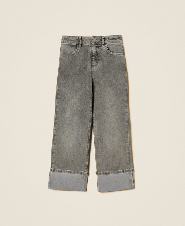 Gerade Jeans mit Aufschlag