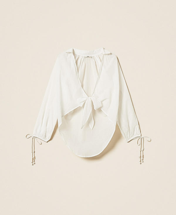 Camisa de muselina con lazo