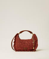 Crochet raffia Croissant bag Henna Brown Woman 261TD8300_13332_01
