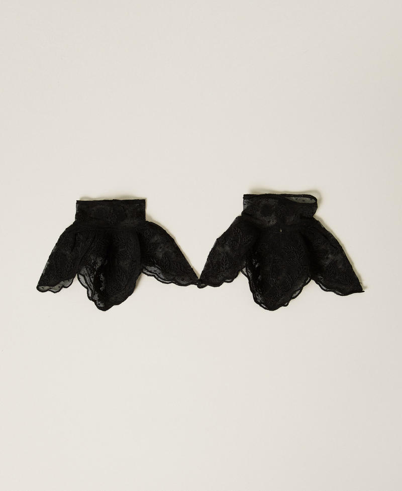 Mankiet z koronki makramowej Czarny Kobieta 252TS5FBB_00006_01