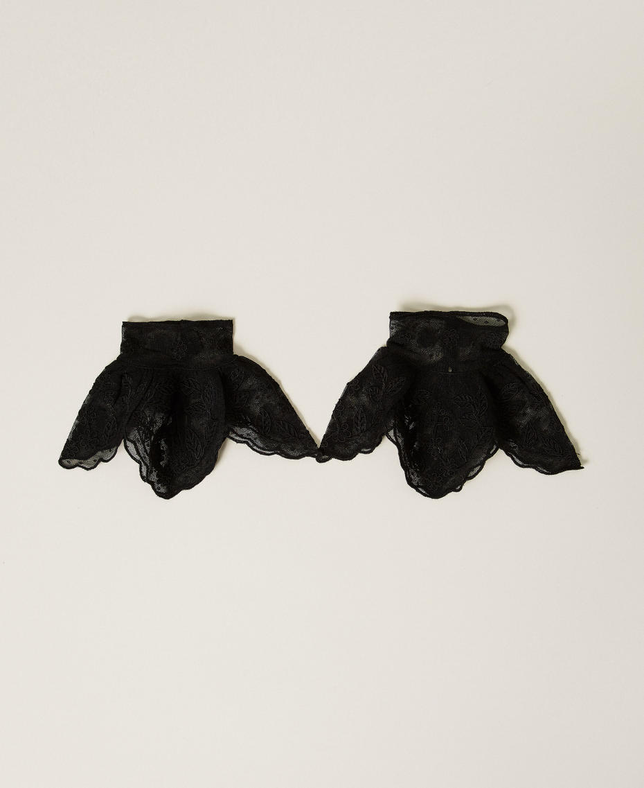 Mankiet z koronki makramowej Czarny Kobieta 252TS5FBB_00006_01