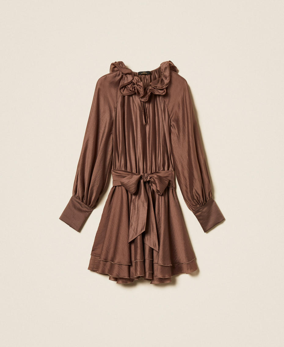 Robe courte en voile avec volant