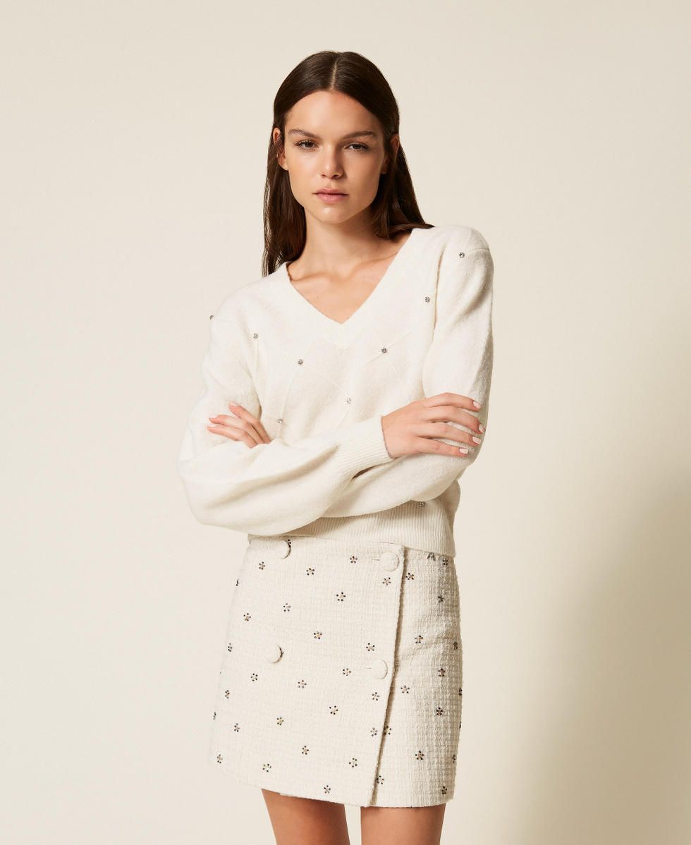 Diamond jumper with embroidery Off White Woman 252LL3ABB_00526_01