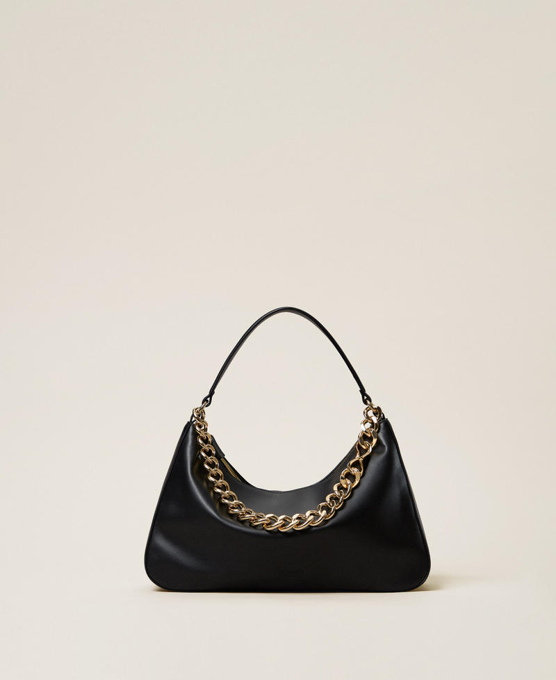 'Liliane' medium leather bag Black/Gold Woman 999TB7010_14247_PS
