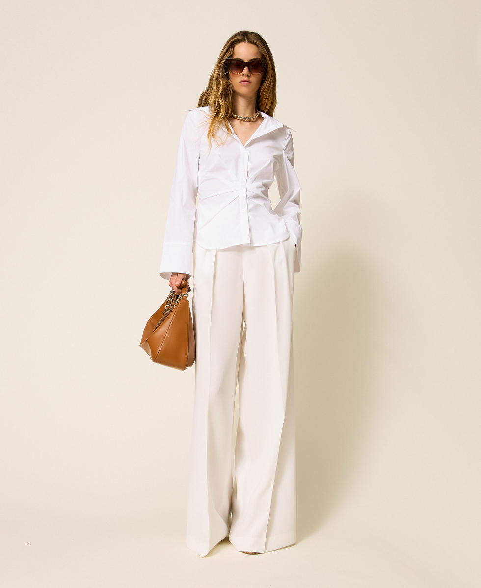 Camisa de popelina con drapeado