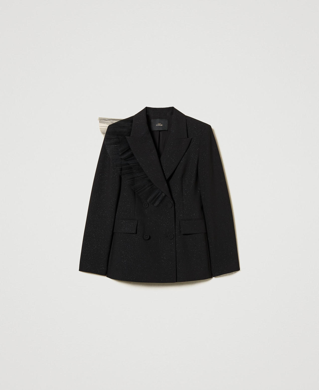 Scee by twin set Giacca blazer con volant in tulle