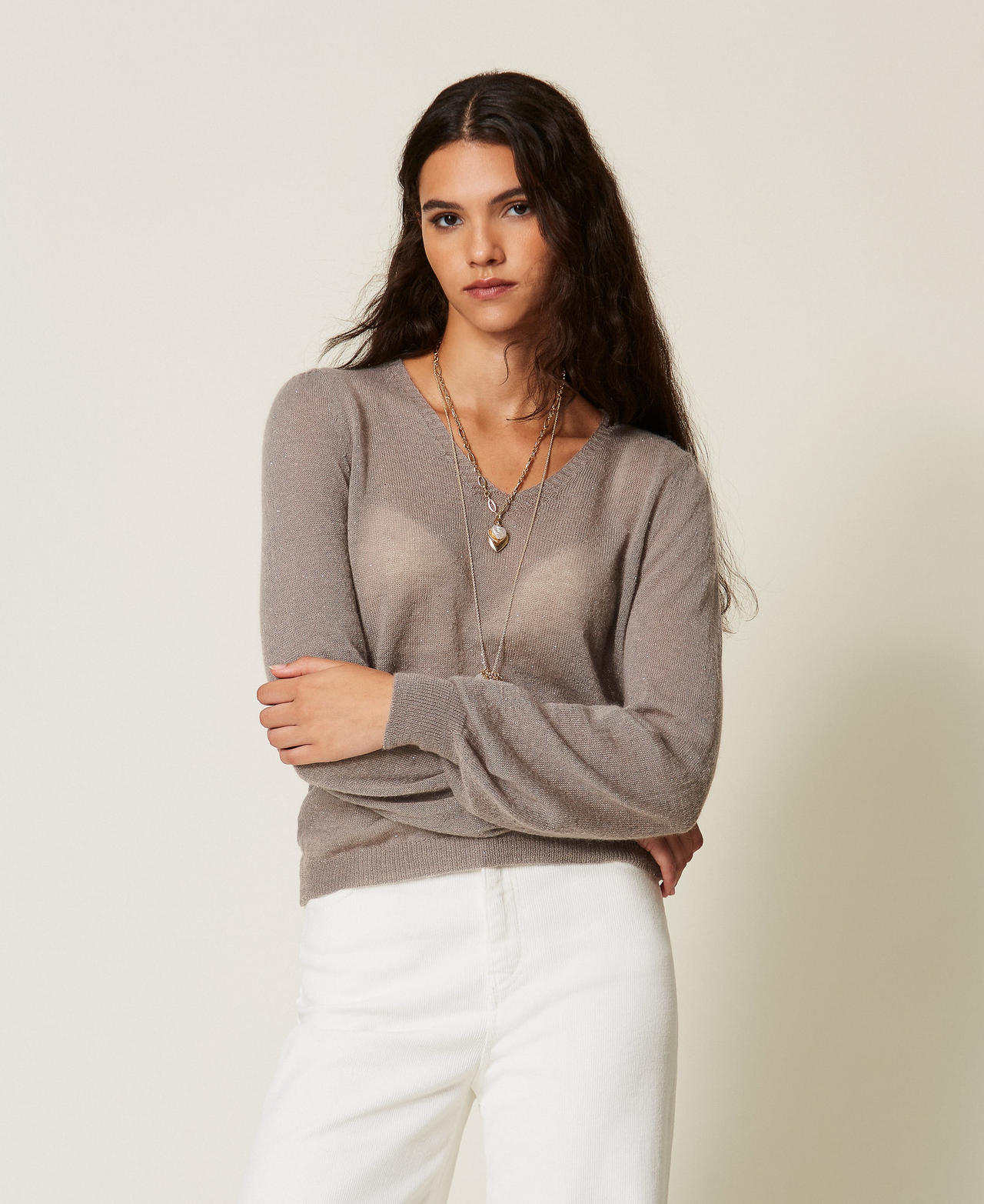 Pull à manches longues avec sequins