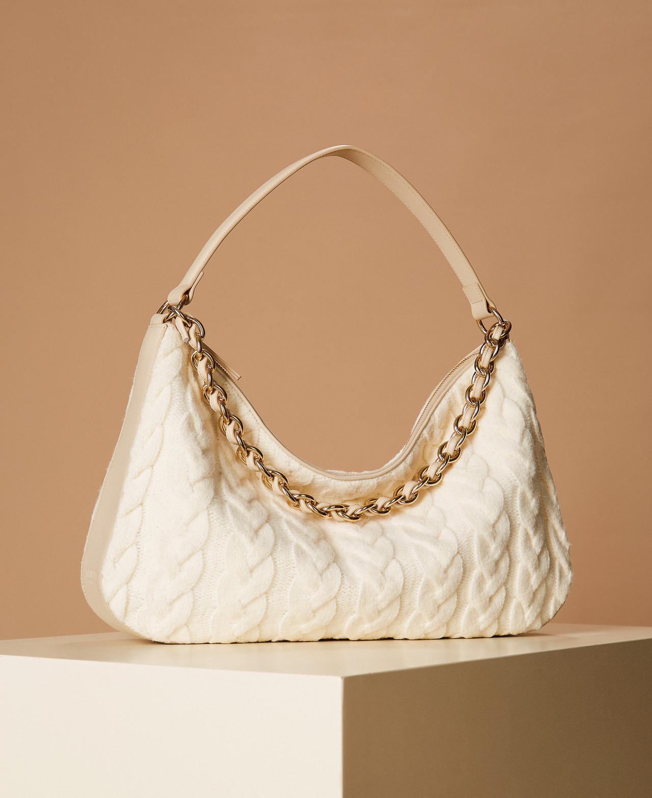 'Liliane' tricot knit bag "Parchment" Beige Woman 252TS8AAA_07222_PS