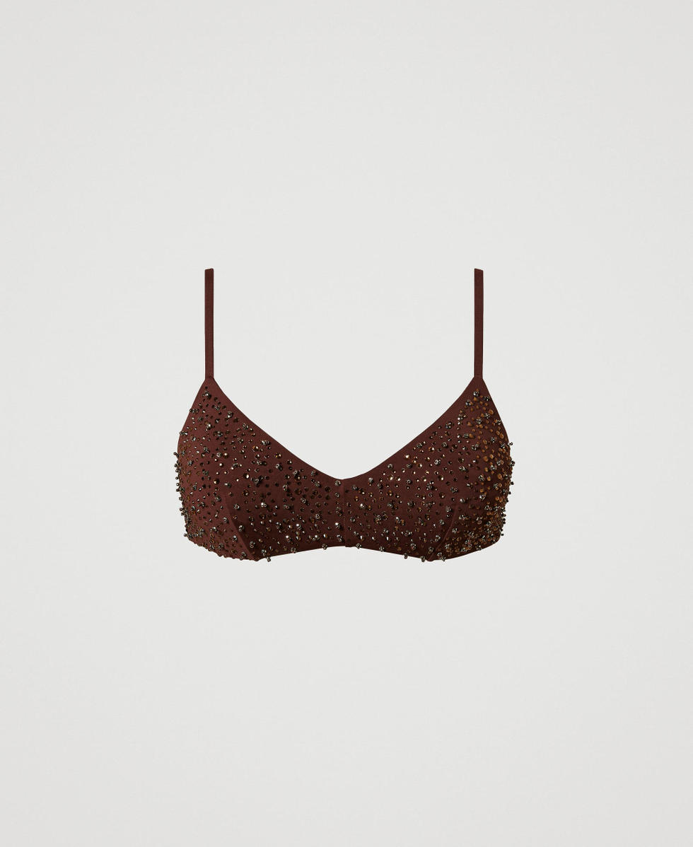 Bikinitop mit Stickerei Brown Stone Frau 251LBMA56_12133_S0