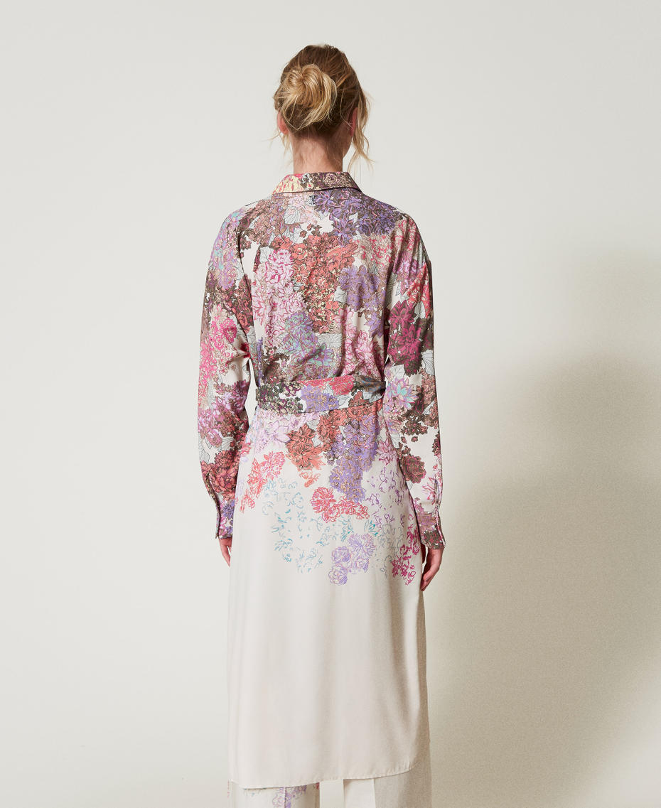 Langes Hemdblusenkleid MYFO mit Blumenmotiv Summer Sand Camouflower Frau 251AQ2070_12416_03