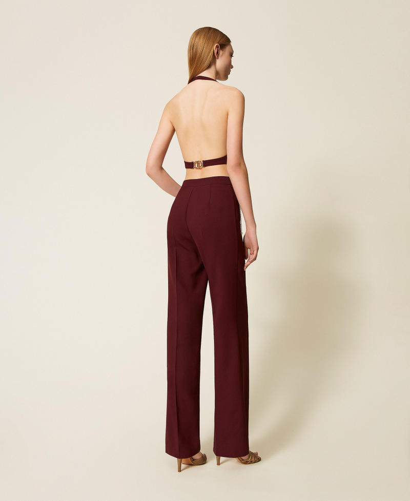 Crêpe cady trousers with belt “Wine tasting” Purple Woman 252TP2281_05609_03