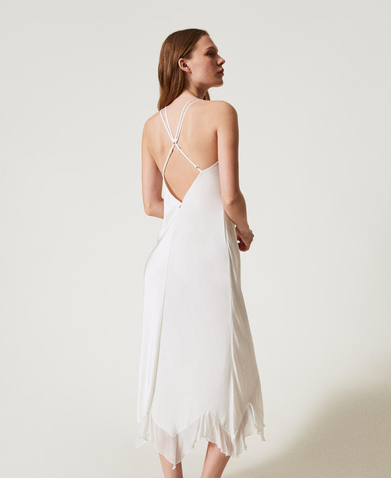 Long satin slip Antique White Woman 251LL2MFF_00245_03