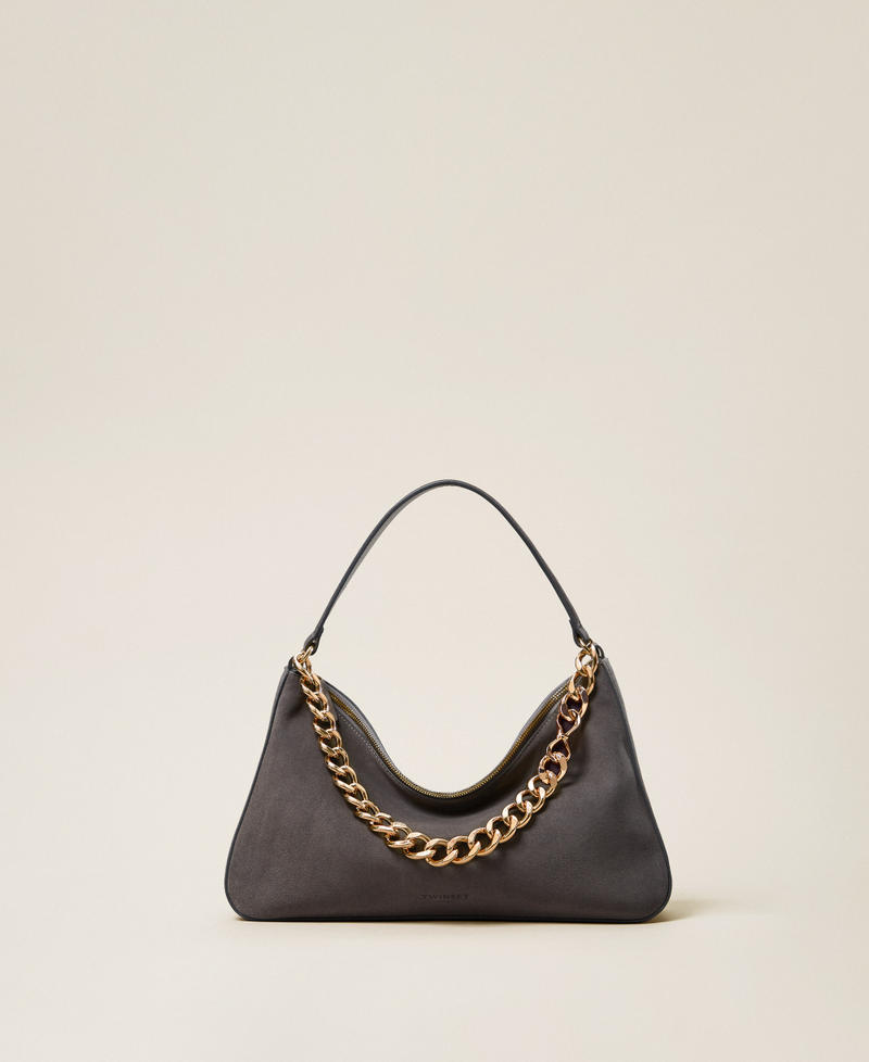 'Liliane' medium suede bag Medium Melange Grey/Gold Woman 252TB7162_14246_PS