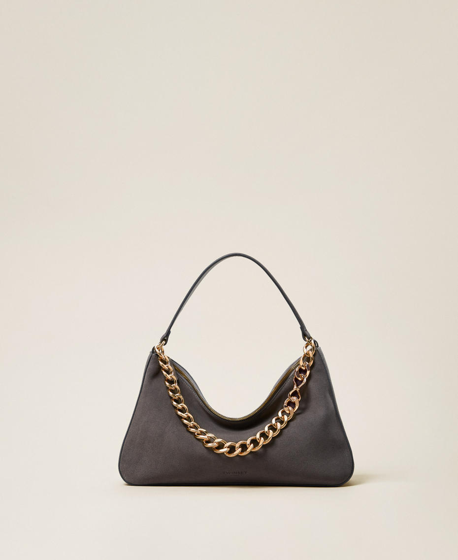 'Liliane' medium suede bag Medium Melange Grey/Gold Woman 252TB7162_14246_PS