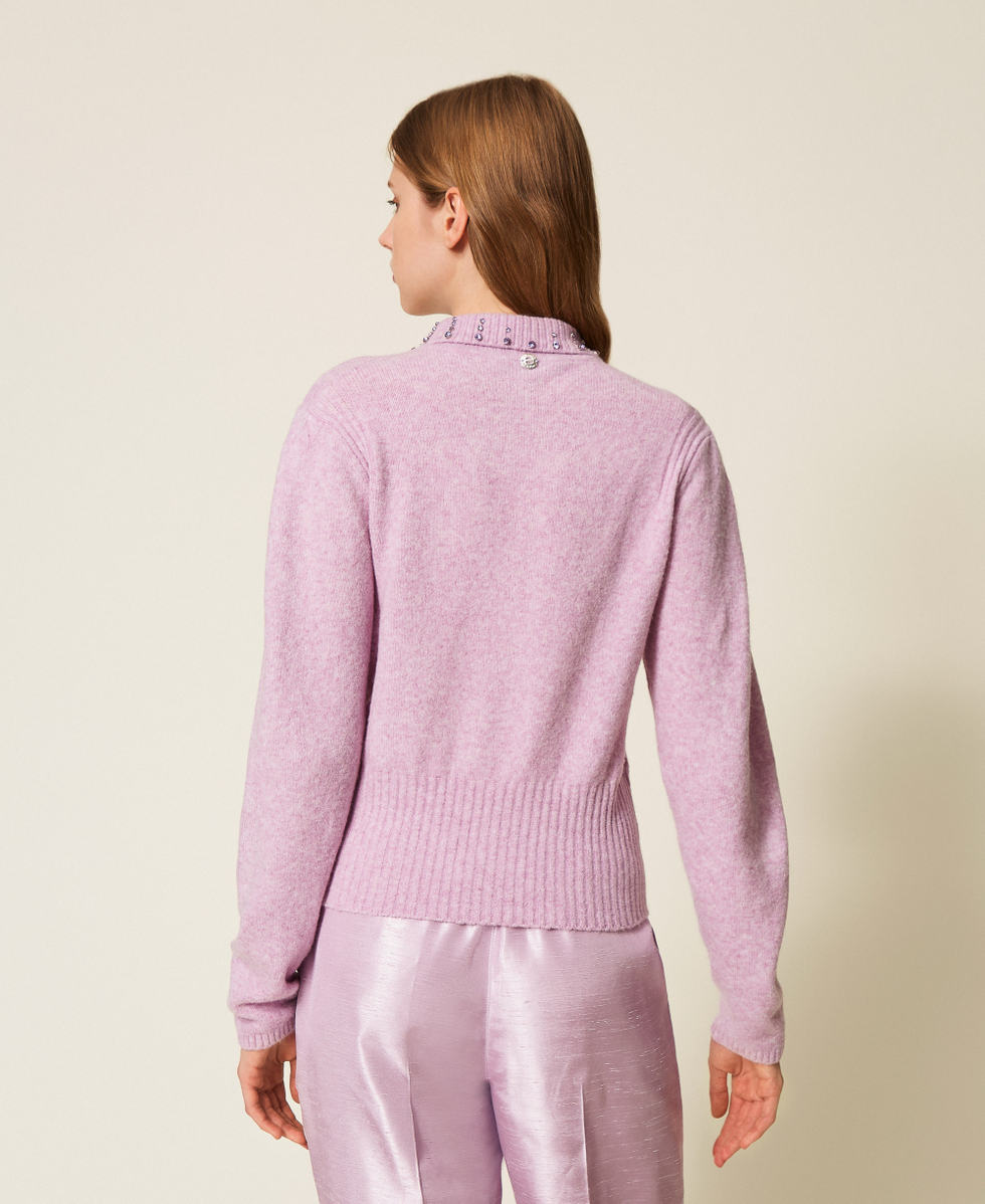 Pull polo en fil recycl&eacute; Violet &laquo;&nbsp;Fair Orchid&nbsp;&raquo; Femme 252AP3160_12560_03