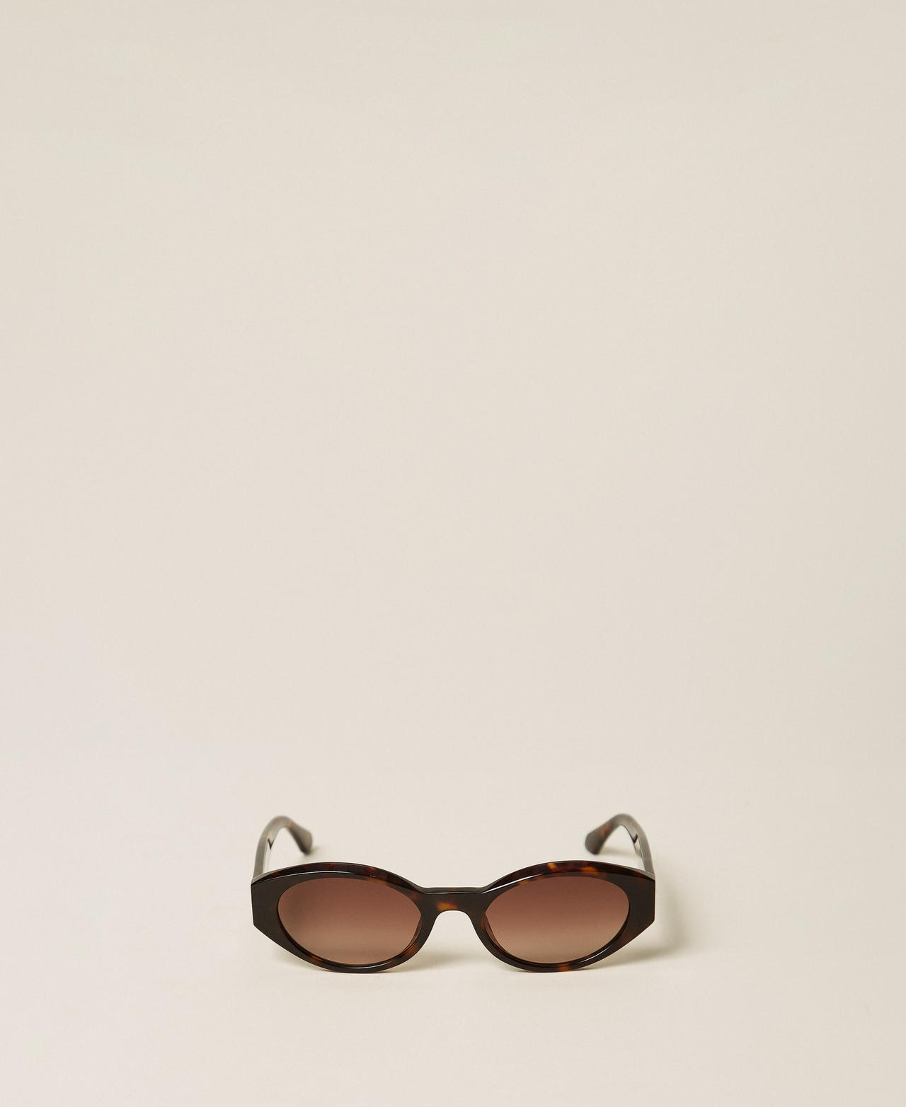 Lunettes de soleil ovales en acétate