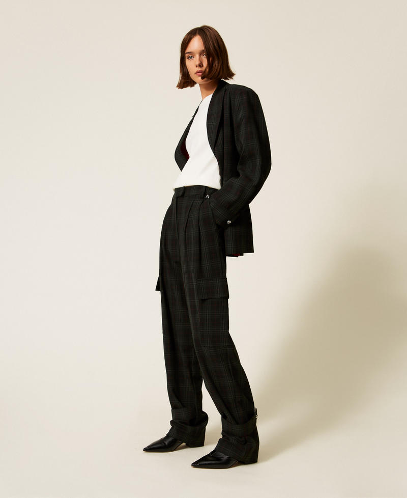 Pantalón cargo de tartán Verde «Daily Tartan» Mujer 252AT2132_12451_01