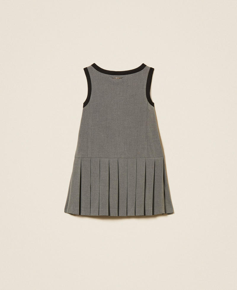 Robe courte en flanelle avec plis Gris Moyen Chin&eacute; Fille 262GJ2181_12838_S1
