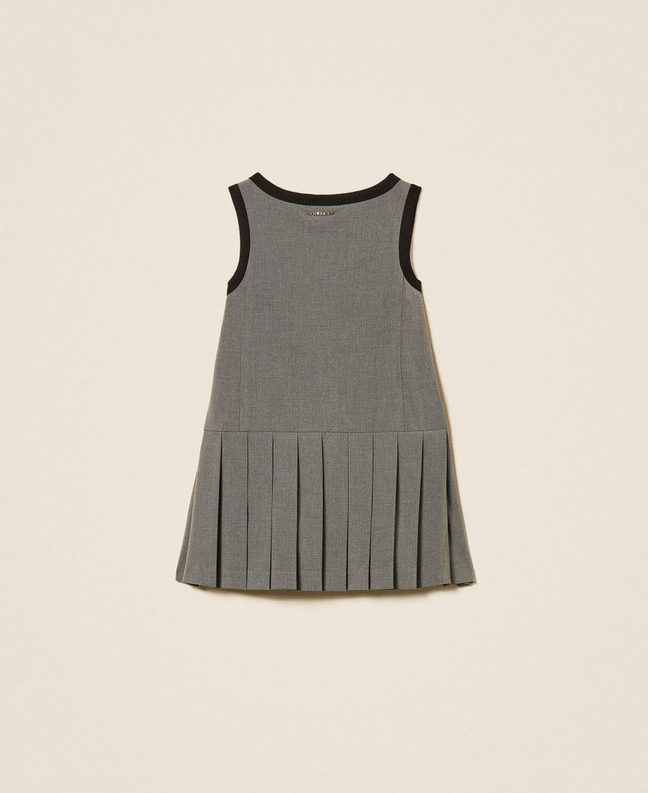 Robe courte en flanelle avec plis Gris Moyen Chin&eacute; Fille 262GJ2181_12838_S1