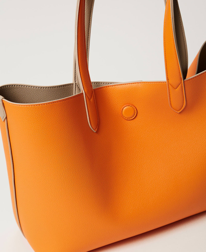 Borsa shopper ‘Everywhere’ reversibile Bicolor Beige "Rope" / Arancio Donna 251TB7300_12240_05