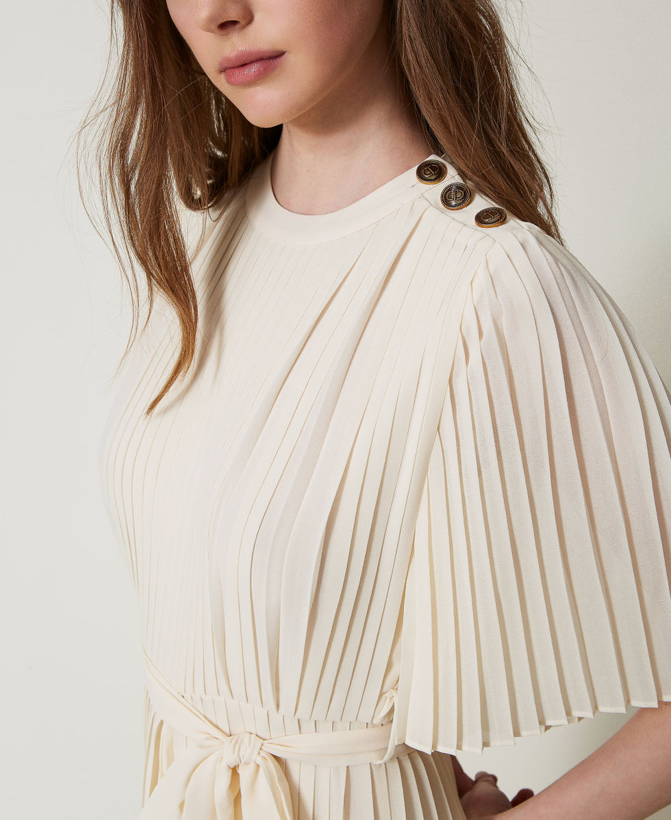 Long cr&ecirc;pe georgette jumpsuit Vanilla Woman 251TP2050_12143_04