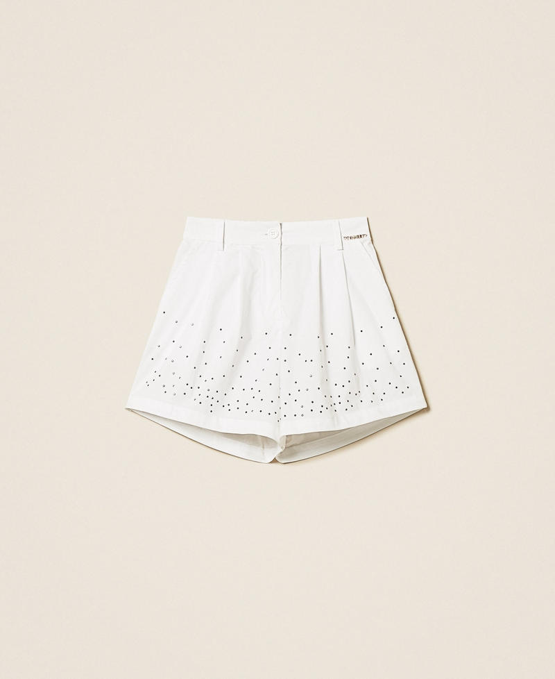 Shorts in popeline con borchie Off White Bambina 261GJ2021_00526_S0
