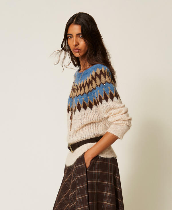 Pull Myfo en mohair m&eacute;lang&eacute; jacquard
