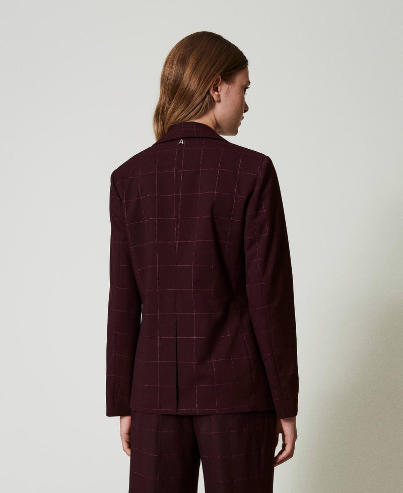 Blazer with lurex check pattern Potent Purple Woman 242AT2161_11963_03