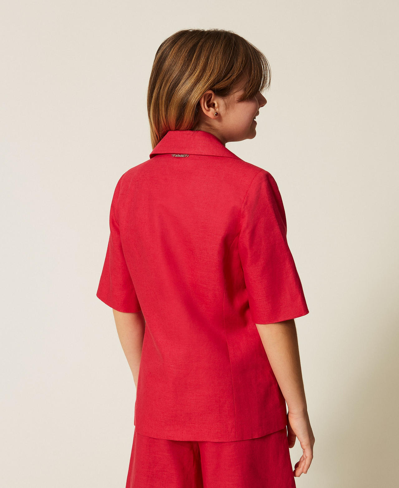 Linen blazer Magenta Red Girl 261GJ2035_13160_03