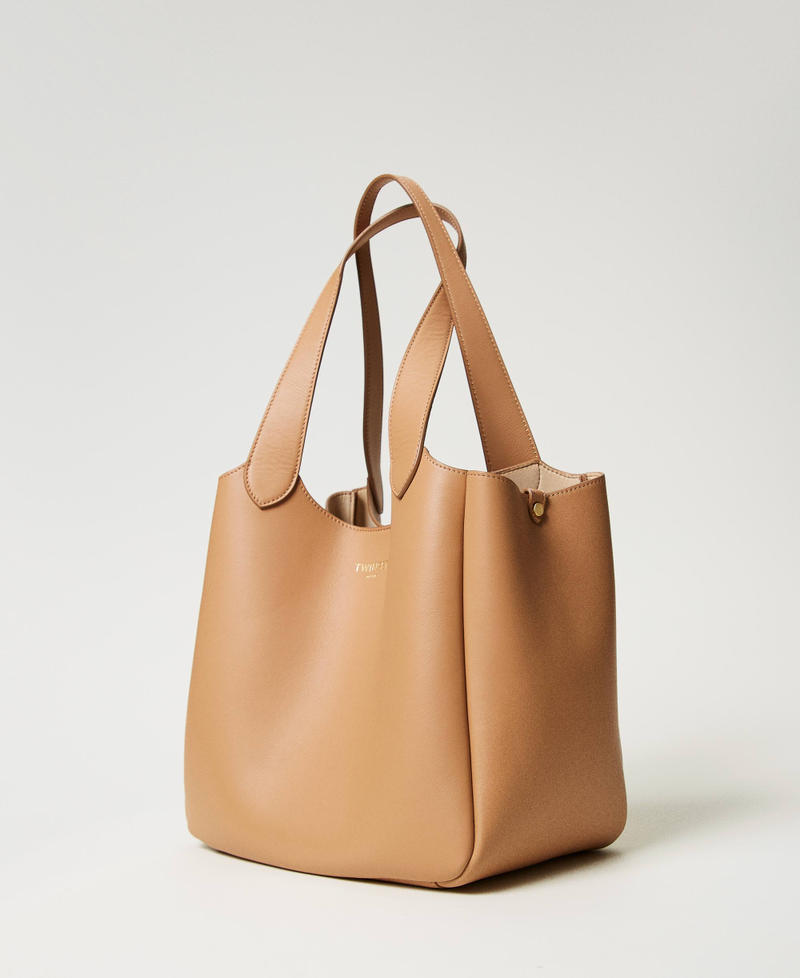 Borsa shopper ‘Forever’ in pelle Camel Donna 251TB7470_00044_02