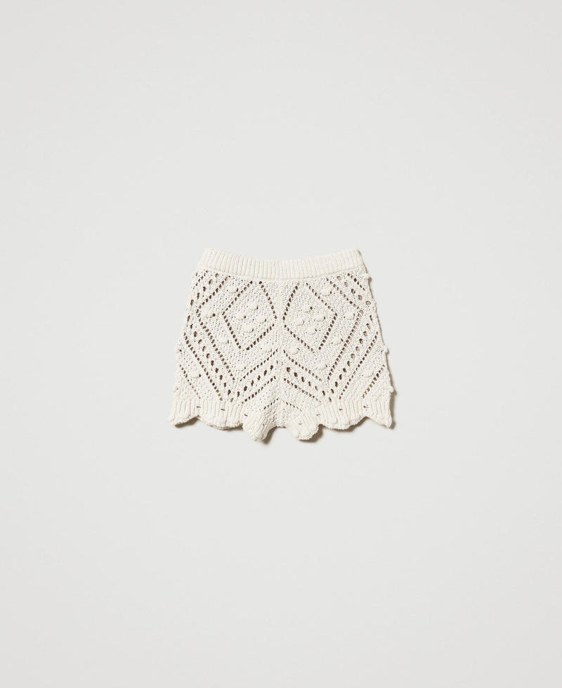 Strickshorts mit Lochmuster Light Natural Frau 251TP3542_12227_S0