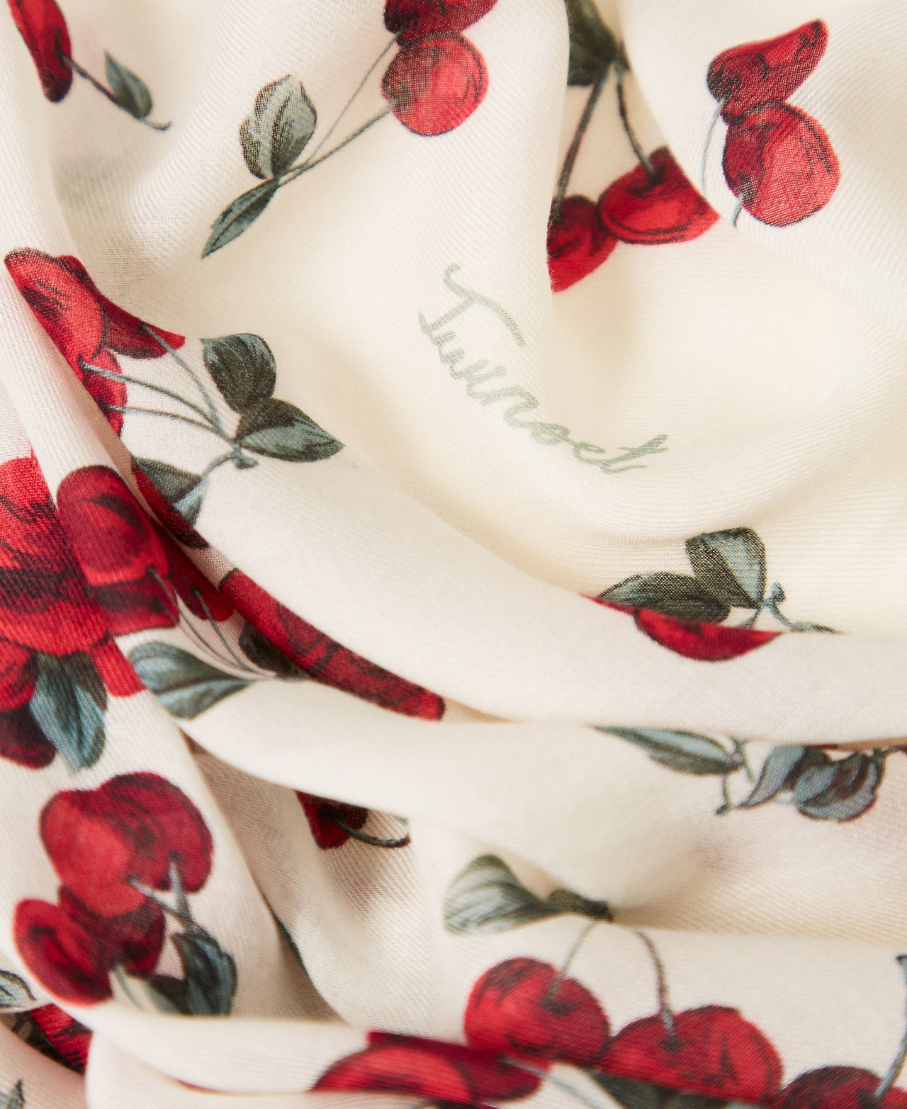 Cherry print stole White/Red Cherries Degrad&egrave; Woman 261TO5520_13503_02