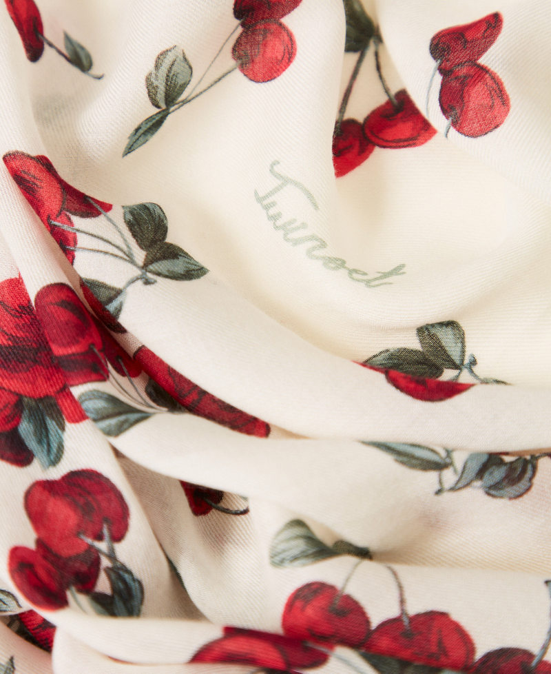 Cherry print stole White/Red Cherries Degrad&egrave; Woman 261TO5520_13503_02