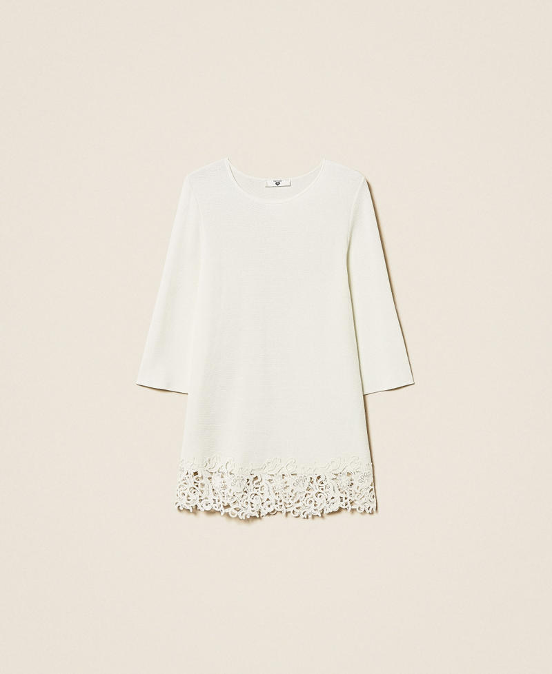 Maxi jumper with lace Off White Woman 261LB3GAA_00526_S0
