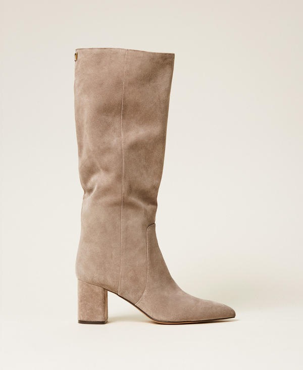 High suede boots
