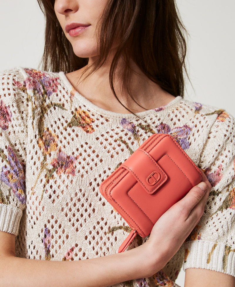Zip around wallet with Oval T Coralline Woman 251TB7236_12141_0T